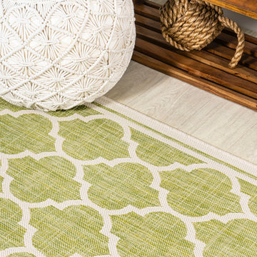 Trebol Moroccan Trellis Textured Weave Indoor/outdoor Area Rug